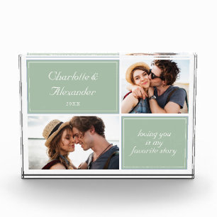 Couples Love Quote Stylish Gift Two Photo Block