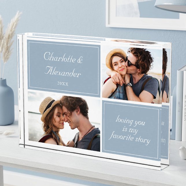 Couples Love Quote Stylish Two Photo Block (Creator Uploaded)