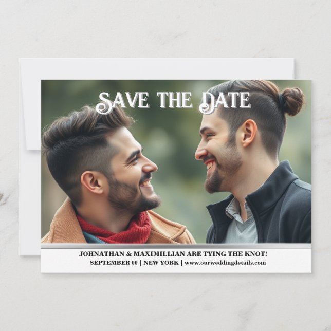 Couples mariage fiançailles faire-part lgbtq (Devant)