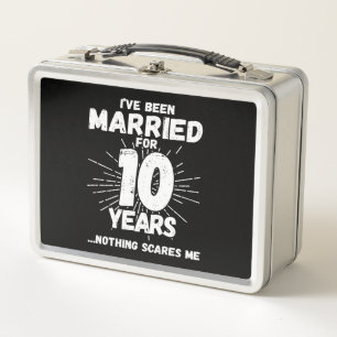 Couples Married 10 Years Funny 10th Anniversary Metal Lunch Box