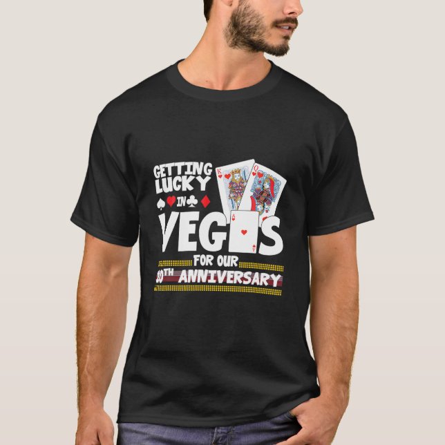 Couples Married 10 Years Vegas 10Th Wedding Annive T-Shirt (Front)