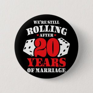 Couples Married 20 Years - Funny 20th Wedding Anni 2 Inch Round Button