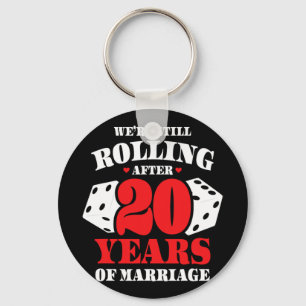 Couples Married 20 Years - Funny 20th Wedding Anni Keychain