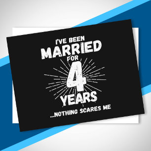 Couples Married 4 Years Funny 4th Anniversary Postcard