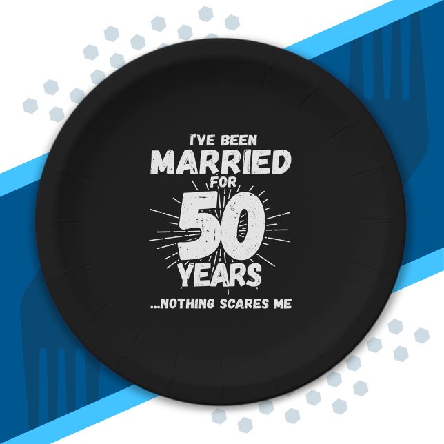 Couples Married 50 Years Funny 50th Anniversary Paper Plate (Creator Uploaded)