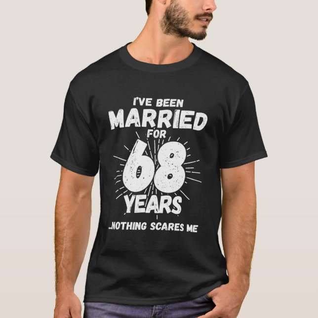Couples Married 68 Years - Funny 68th Wedding Anni T-Shirt (Front)