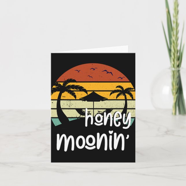 Couples Married Matching Honey Mooning Honeymoon V Card (Front)