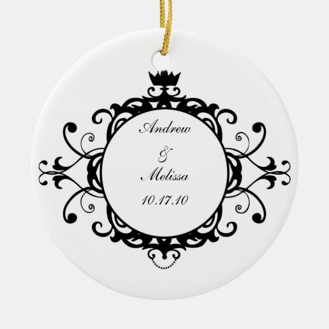Couples....Married Our First Christmas Ceramic Ornament (Front)