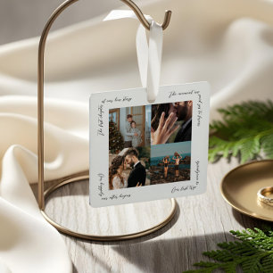 Couples Milestone Timeline Photo Memory Keepsake Metal Ornament