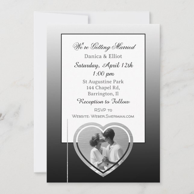Couple's Minimalist Photo Elegant Wedding Invitati Invitation (Front)