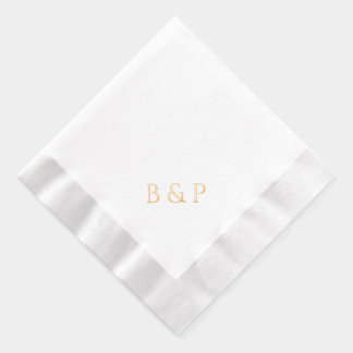 Couple's Monogram Modern Chic Wedding Gold Foil Napkins