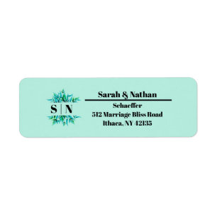 Couples Monogram New Home Return Address Label