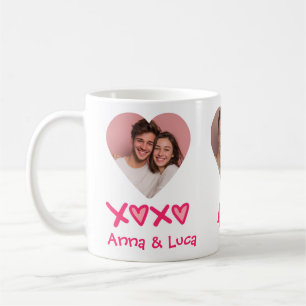 Couples Name XOXO Valentine's Day Custom Photo Mug
