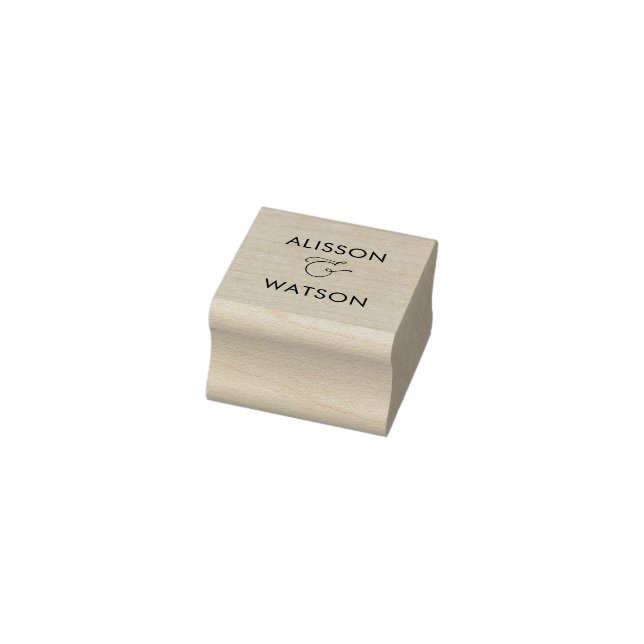 Couples Names and Ampersand  Rubber Stamp (Stamp)