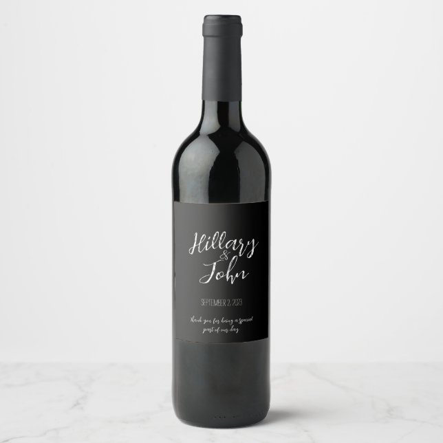 Couples Names and Special Message Classic Wine Label (Front)