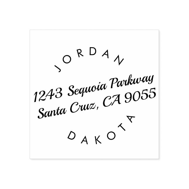 Couple's Names Modern Script Return Address Rubber Stamp (Imprint)