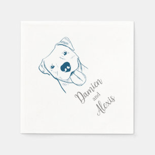 Couple's Names Pitbull Wedding Napkins