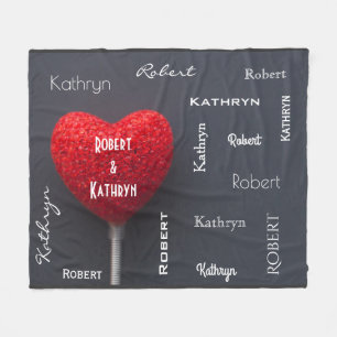 Couples Names Snuggle Together Fleece Blanket
