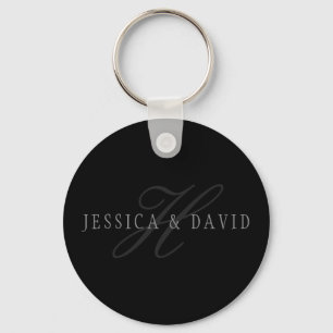 Couples Names & Surname Monogram Keychain