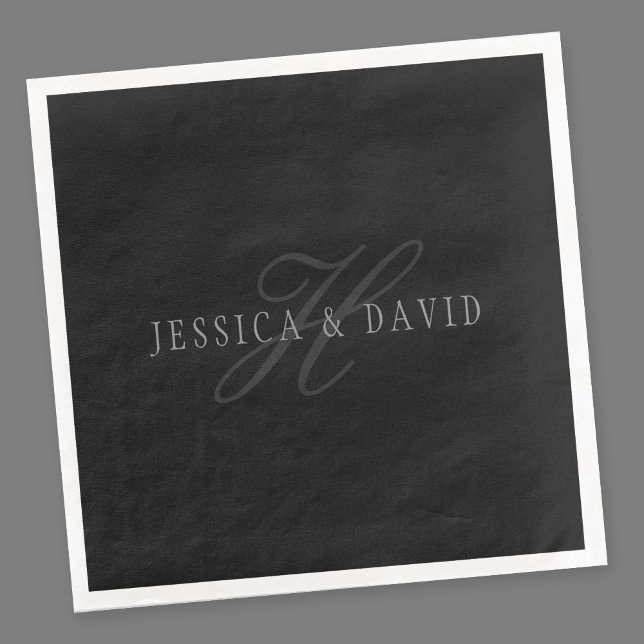 Couples Names & Surname Monogram Napkin (Creator Uploaded)