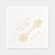 Couple's Names Unique Modern Elegant Wedding Gold