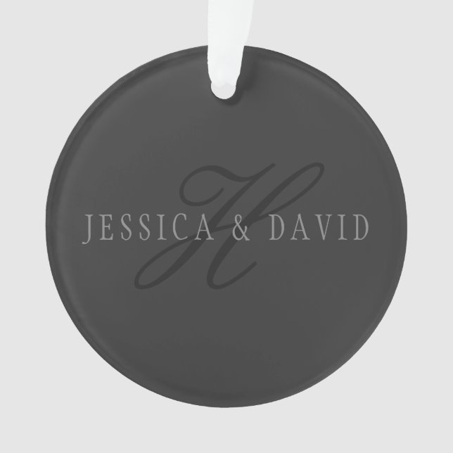Couples Nom et nom de famille Monogram Dark Grey (devant)