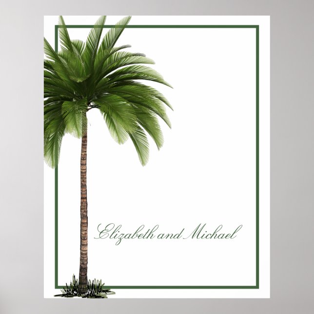 Couples Palm Tree Tropical Elegant Personal Poster (Front)