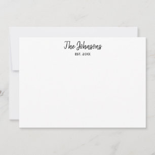 Couples Personalized Black Marker Calligraphy Card