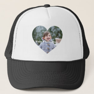 Couples Personalized Heart-Shaped Photo Trucker Hat