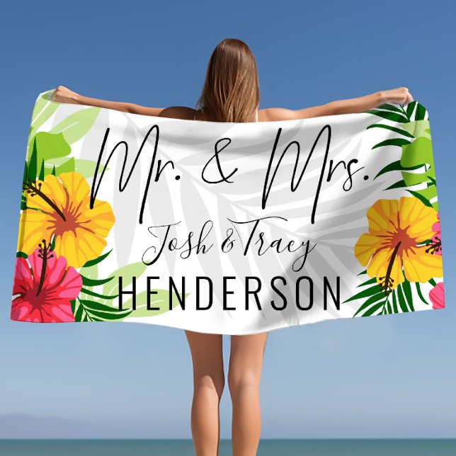 Couples Personalized Wedding, Anniversary Gift Beach Towel (Couples Personalized Wedding, Anniversary Gift Beach Towel)