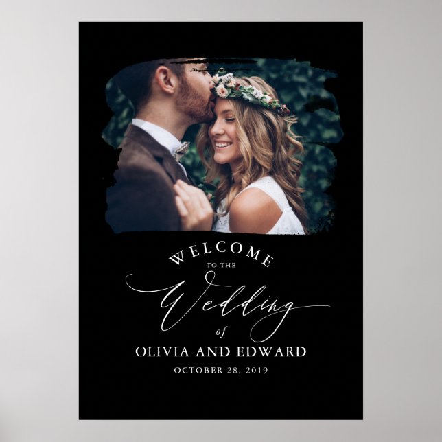 Couples Photo Black Mariage Affiche de bienvenue (Devant)