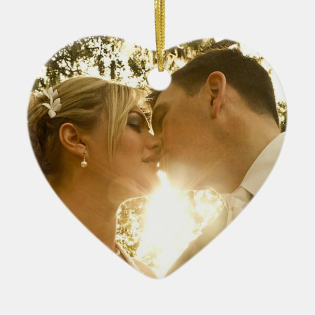 Couple's Photo Christmas Ornament Keepsake (Front)