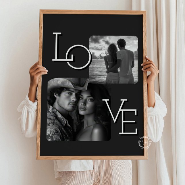 Couples Photo Collage Modern Minimalist Poster (Creator Uploaded)