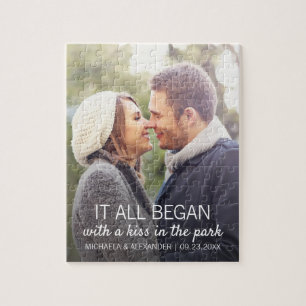 Couples Photo Where It All Began Personalized Jigsaw Puzzle