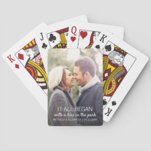 Couples Photo Where It All Began Personalized Playing Cards