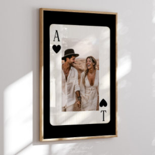 Couples Poker Playing Card with Photo Poster
