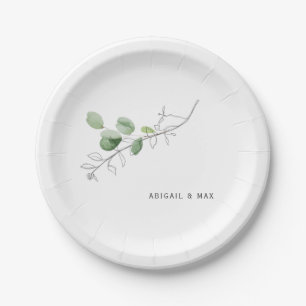 Couples Shower Botanical Paper Plate