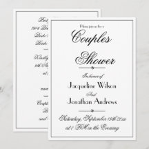 Couples Shower Elegant Chic White Custom