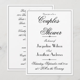  Couples Shower Elegant Chic White Custom Invitation