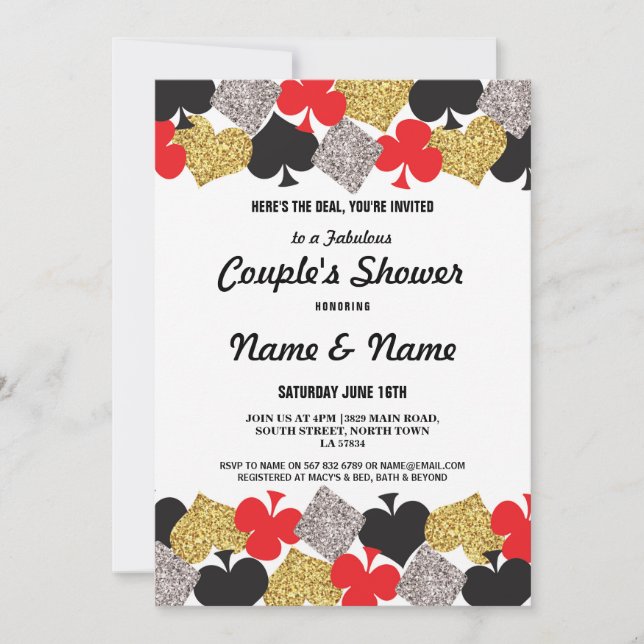 Couples Shower Engagement Las Vegas Casino Party Invitation (Front)
