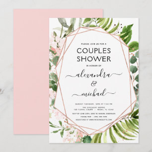 Couples Shower Eucalyptus Greenery Geometric Invitation