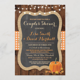 Couple's Shower Invitation Citrouille Rustic Fall