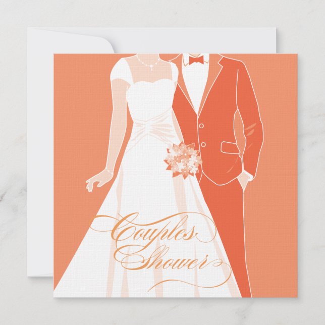 Couples Shower Invitation - Orange (Front)