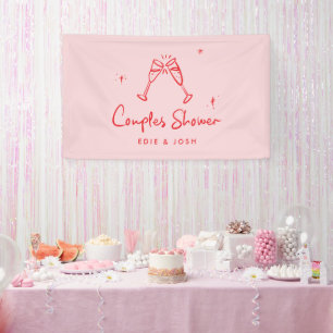 Couples shower modern natural elegant handwritten banner