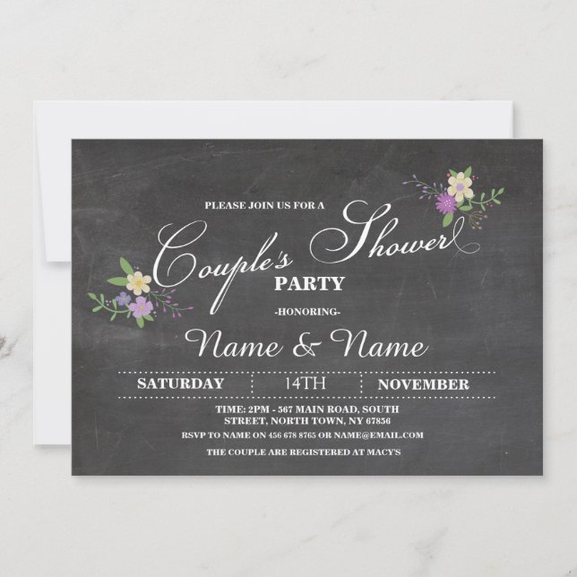 Couples Shower Party Engagement Wedding Invite (Front)