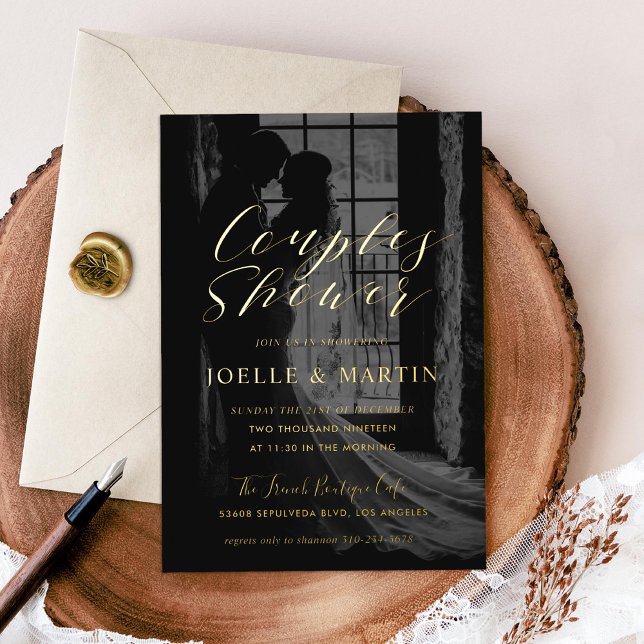 Couple's Shower Photo Engagement Party Gold (Creator Uploaded)