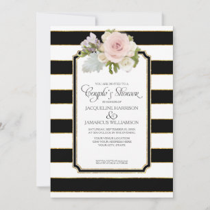 Couples Shower Script Typography Modern Art Deco Invitation