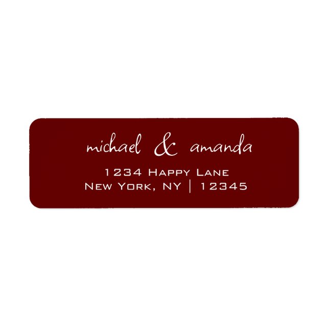 Couples Simple Minimal Informal Casual Dark Red (Front)
