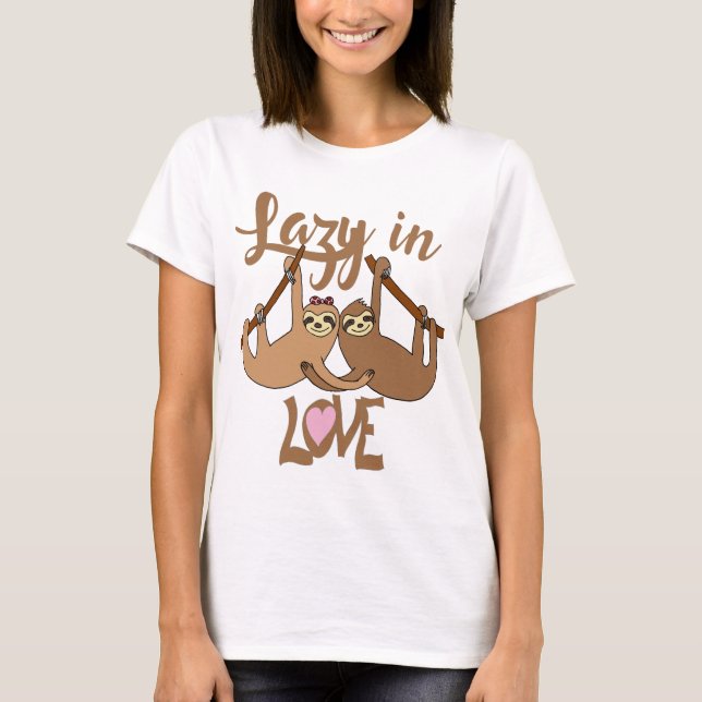 Couples Sloth Boyfriend Girlfriend Love T-Shirt (Front)