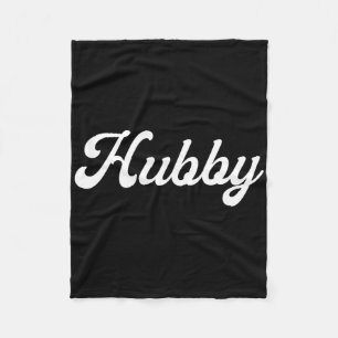 Couples Tee Set Mens Womens Wife Hub  Fleece Blanket